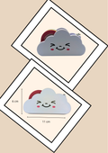 Distributore Nastro Nuvola kawaii - vista frontale, 11x6 cm