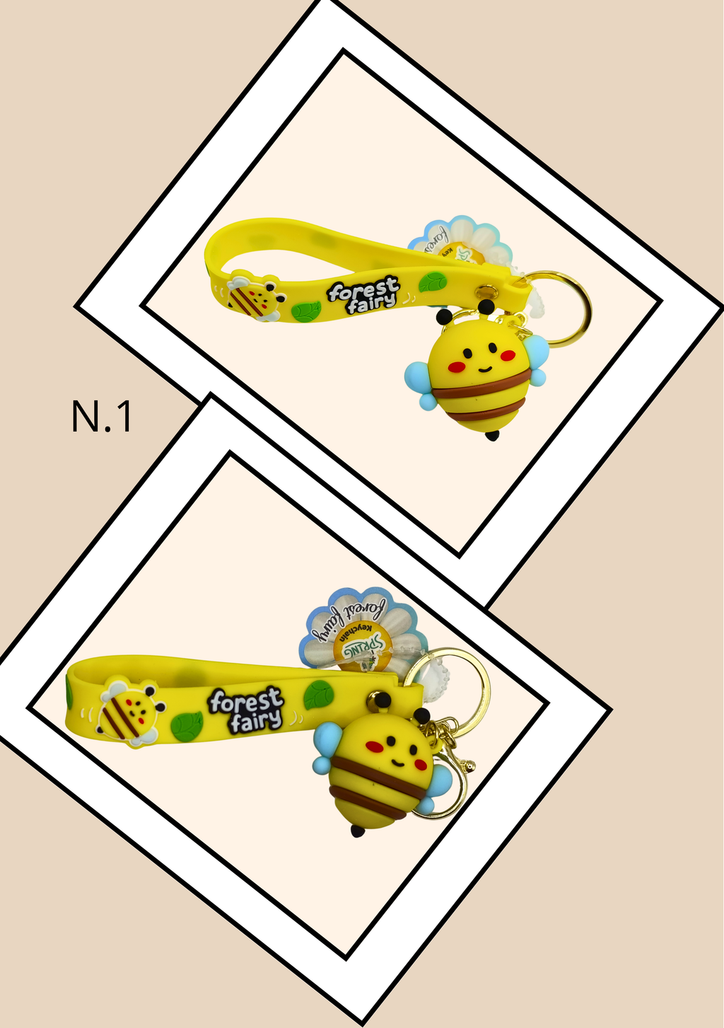 Portachiave Lebez Forest Fairy N.1 - Ape con cinturino giallo