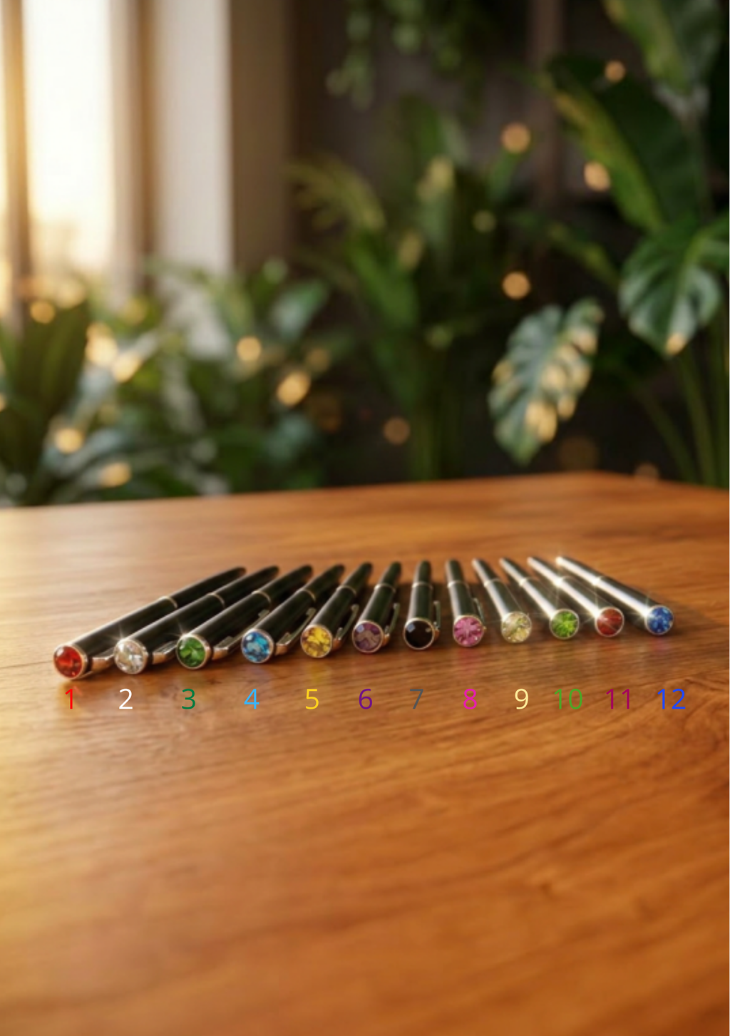 Penna Diamante argento - 12 modelli con cristalli colorati