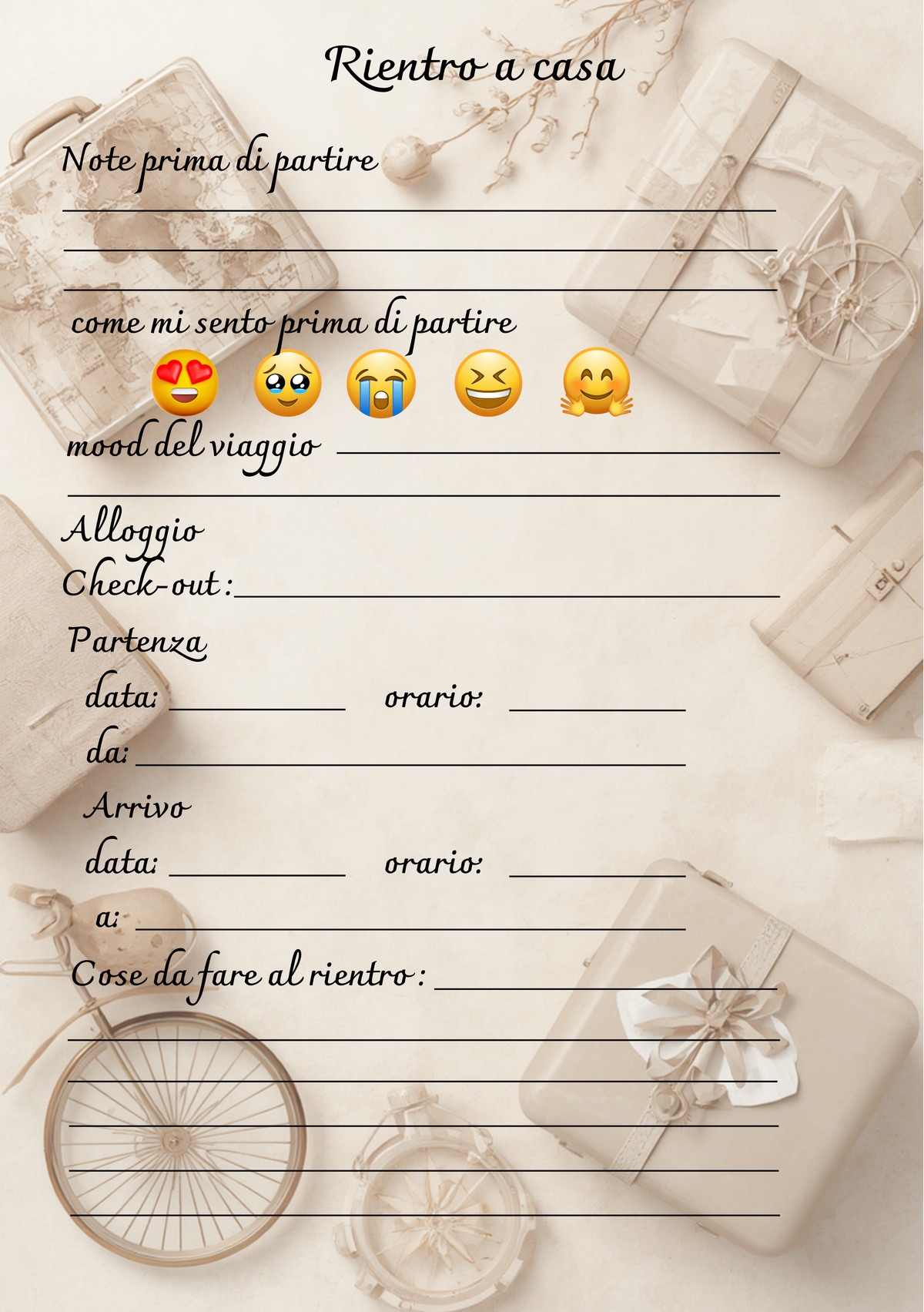 Diario di Viaggio Personalizzato Artigianale – Ogni viaggio mi insegna qualcosa