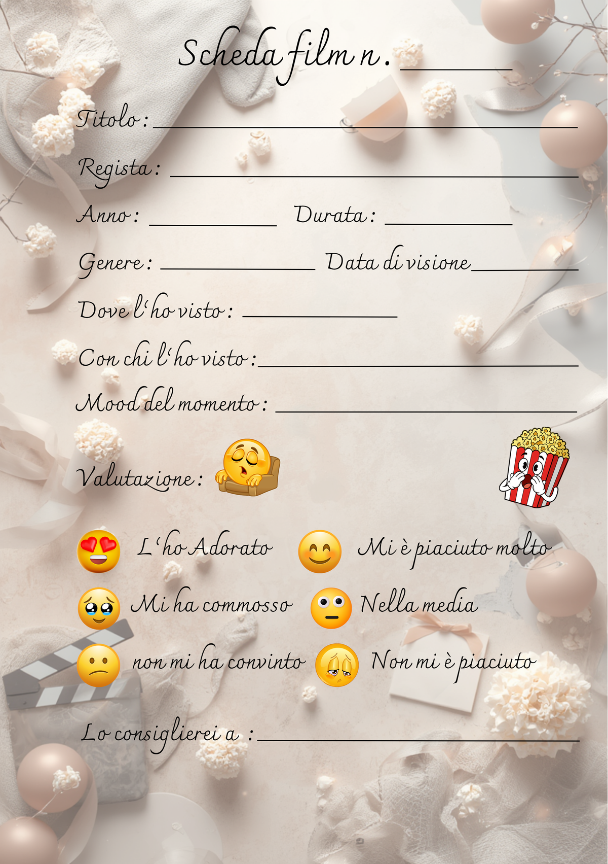 Pagine Extra Film e Serie TV Personalizzate Artigianali – Modello 1