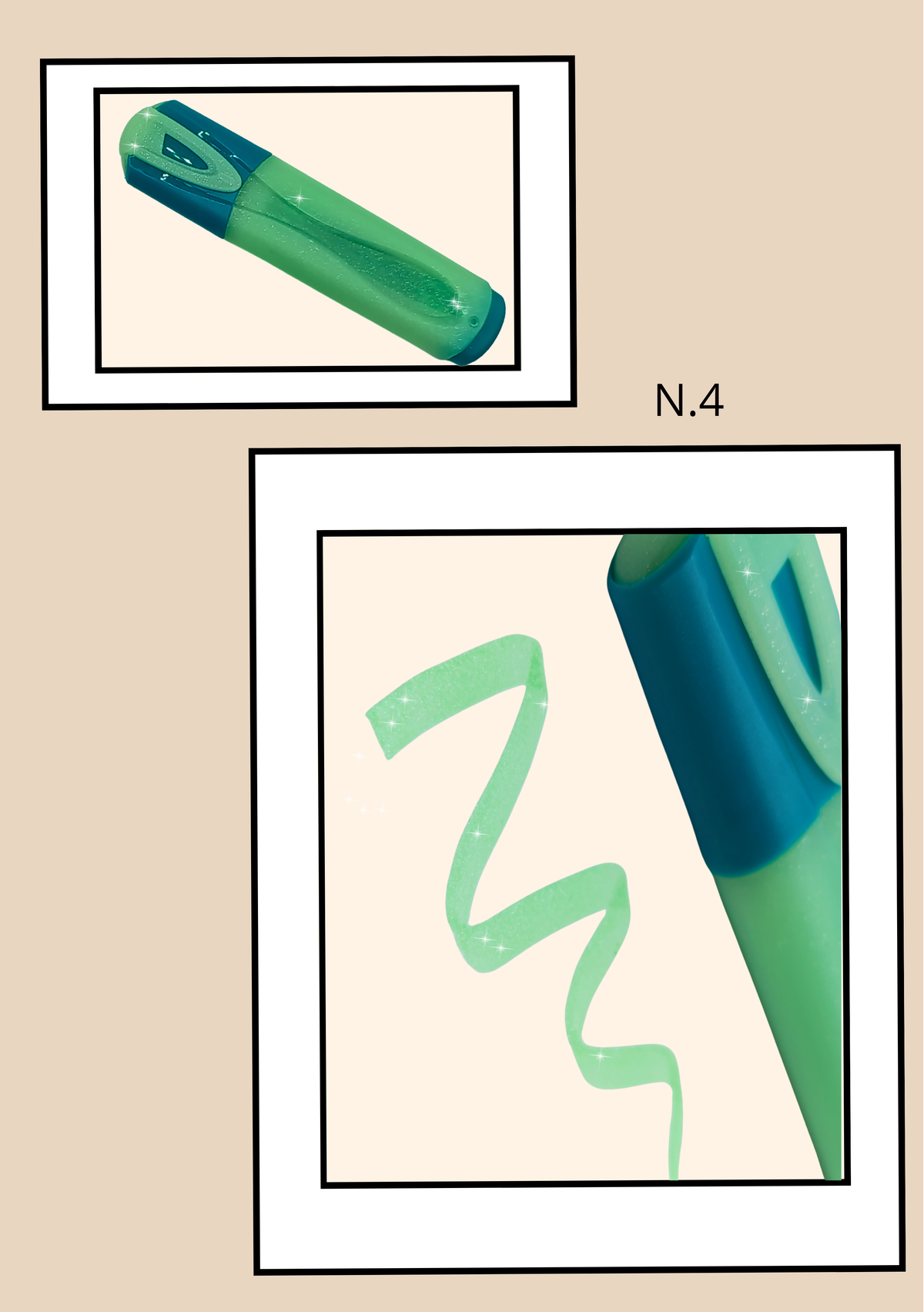 Evidenziatore Glitter Maped N.3 Azzurro e N.4 Verde con tratti glitter