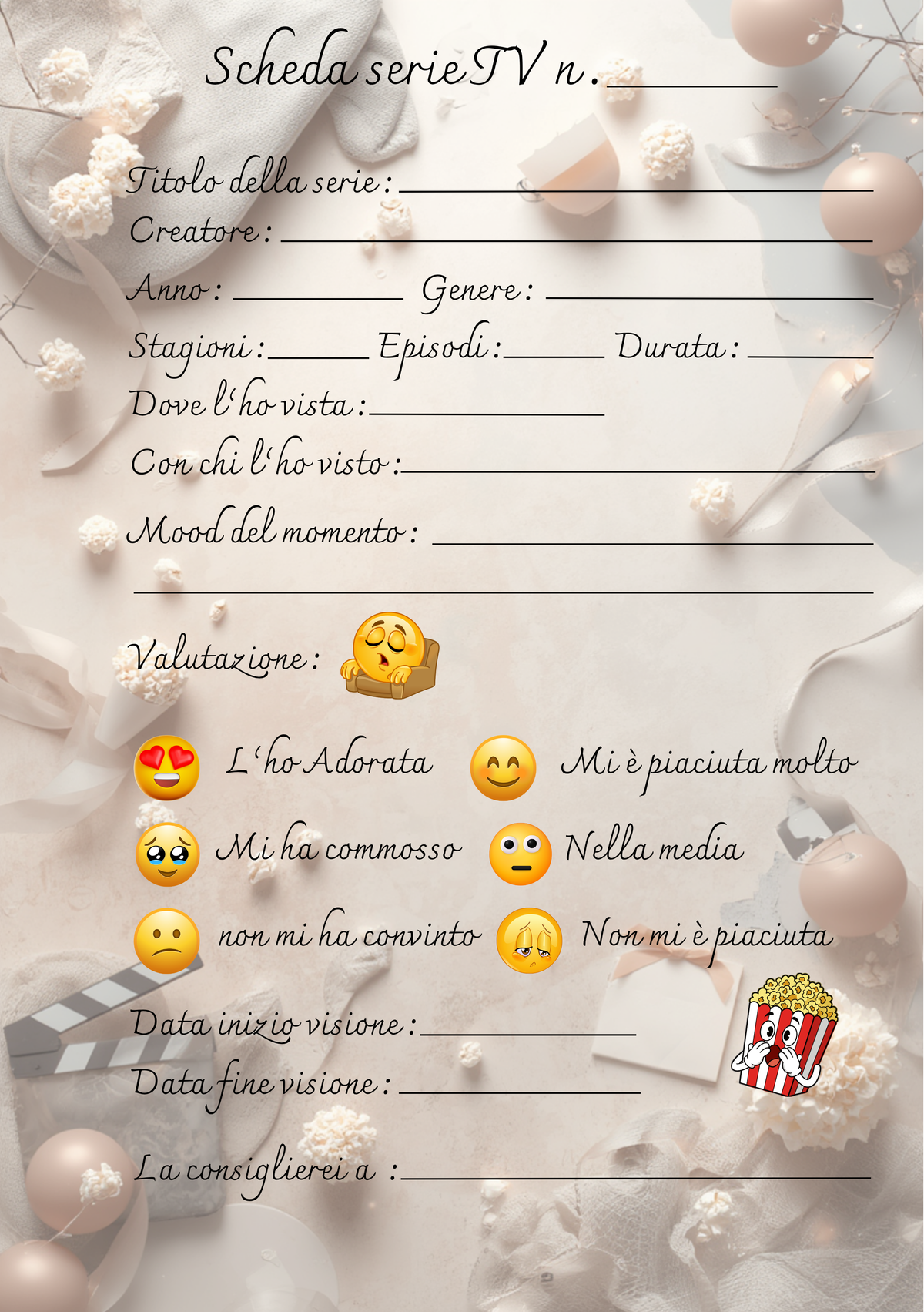 Pagine Extra Film e Serie TV Personalizzate Artigianali – Modello 1