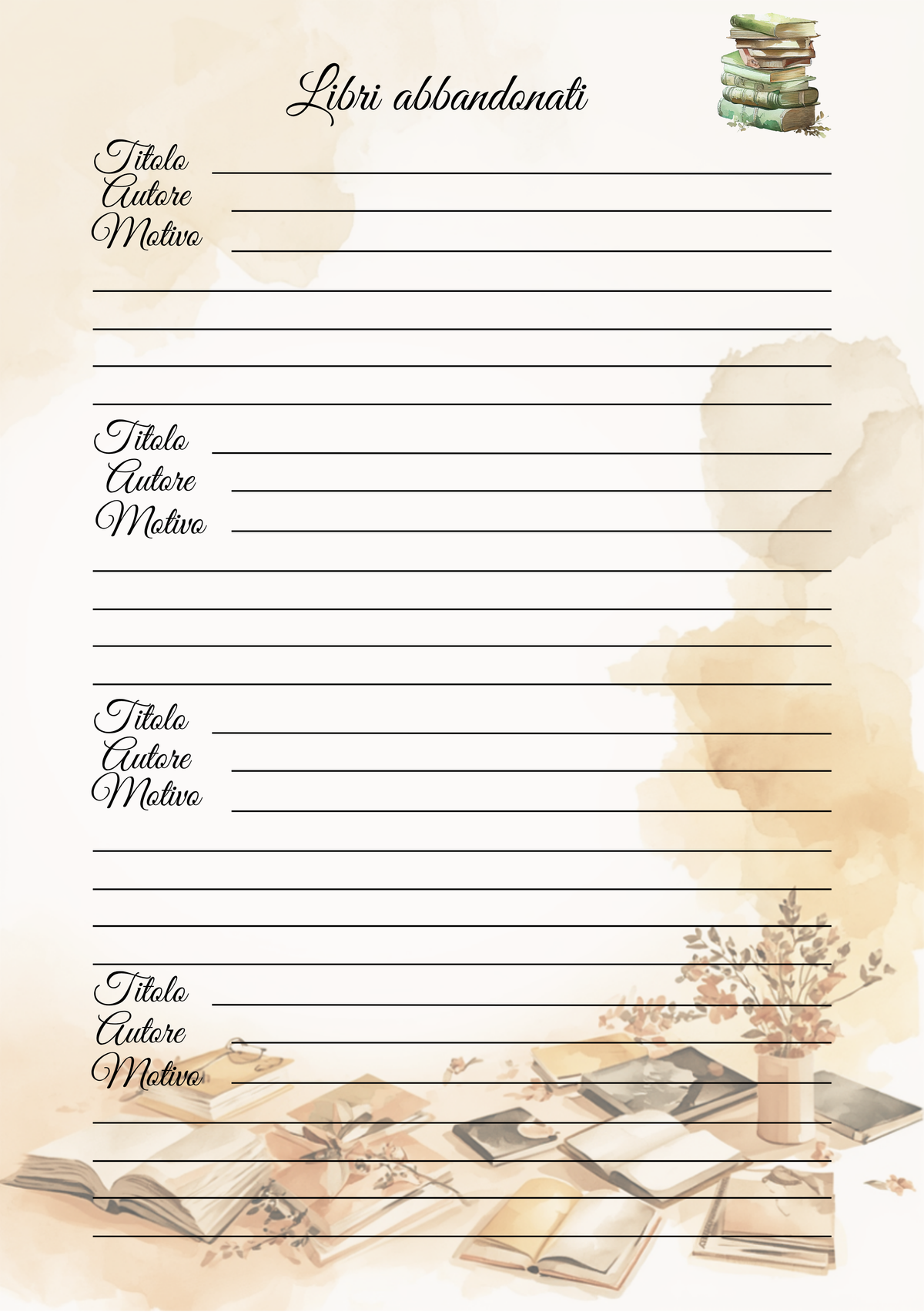 Diario di Lettura Personalizzato Artigianale – Modello 2