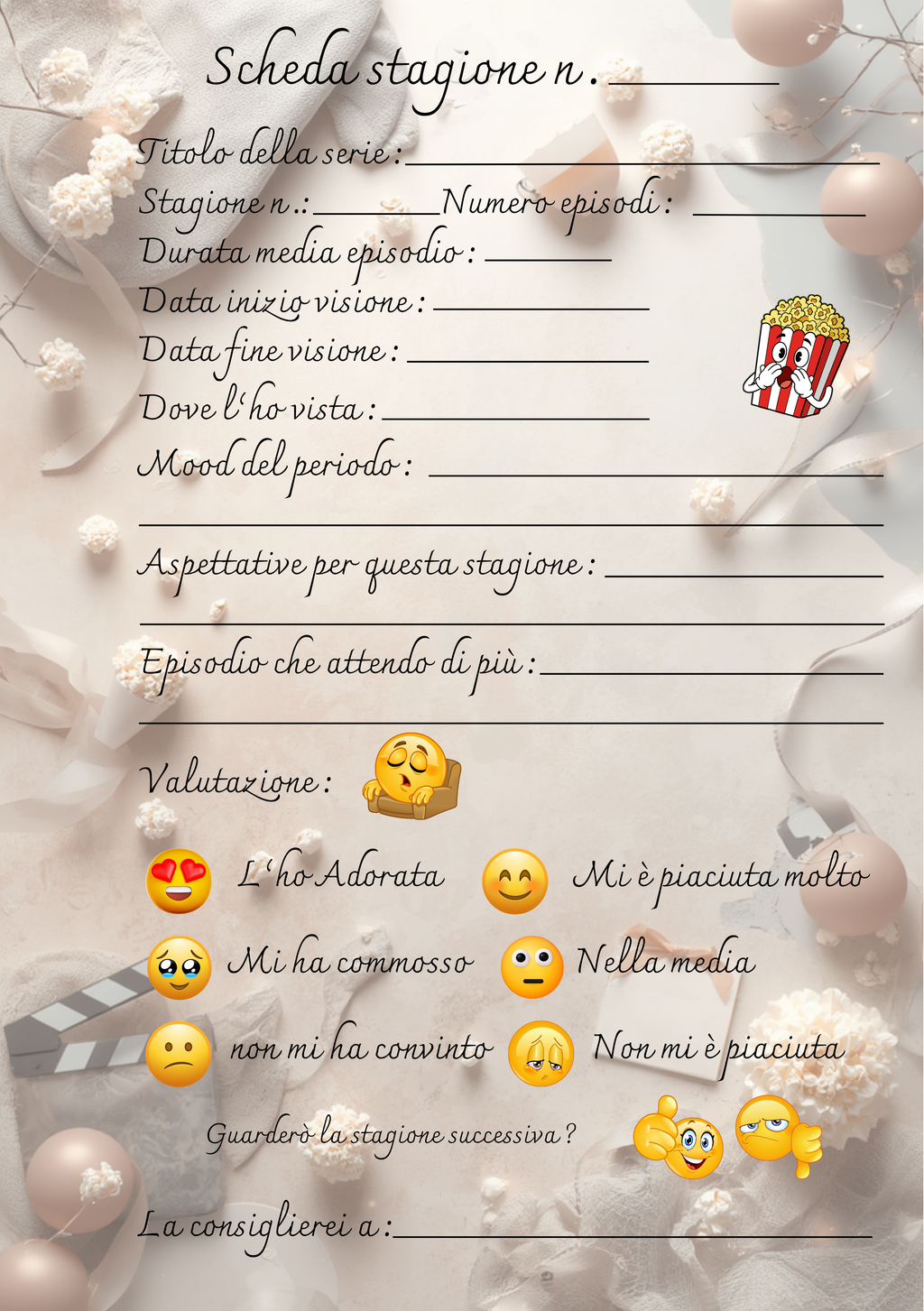 Pagine Extra Film e Serie TV Personalizzate Artigianali – Modello 1