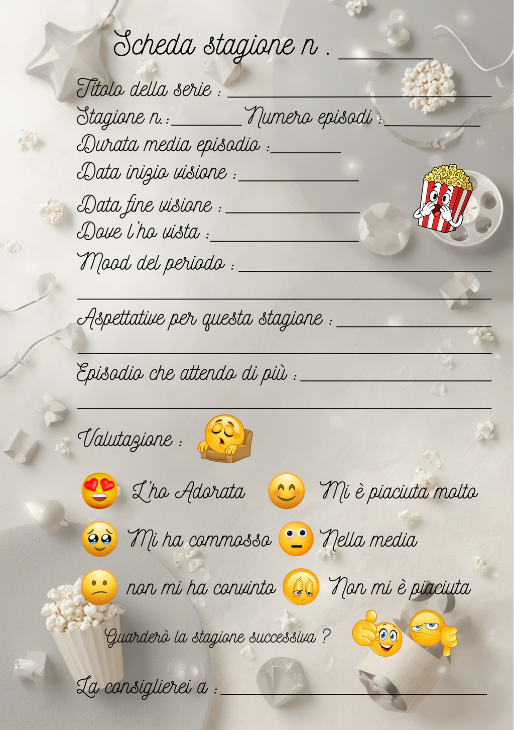 Pagine Extra Film e Serie TV Personalizzate Artigianali – Modello 2