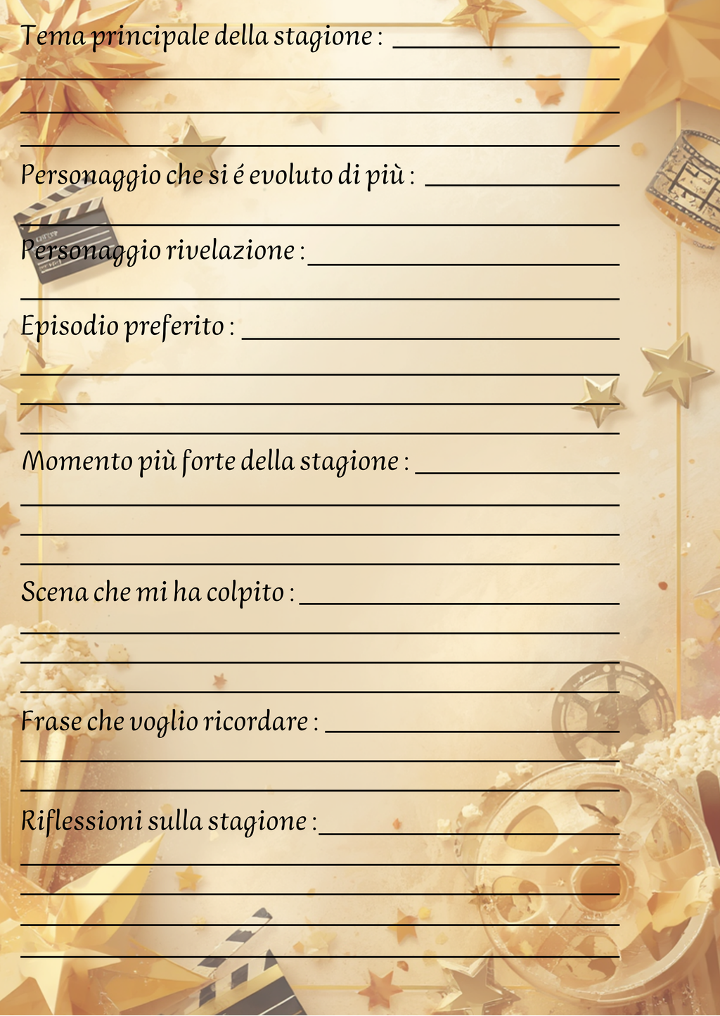 Pagine Extra Film e Serie TV Personalizzate Artigianali – Modello 3