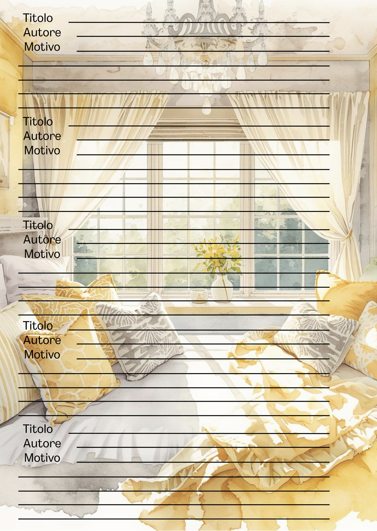 Pagine Extra Diario Lettura Personalizzato Artigianale – Modello 1