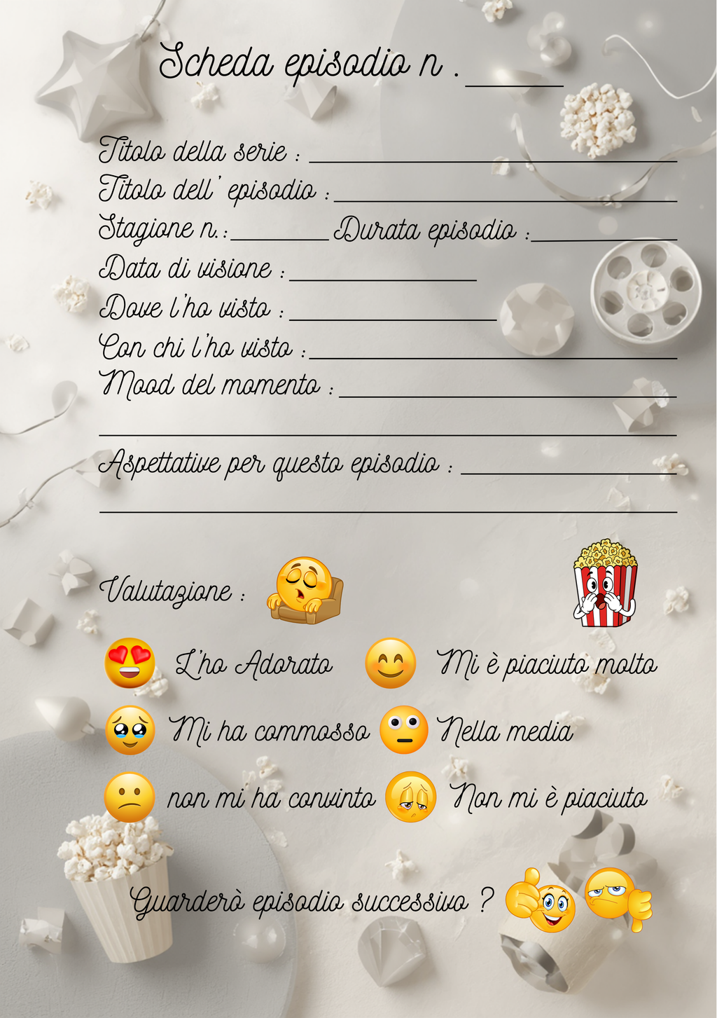Pagine Extra Film e Serie TV Personalizzate Artigianali – Modello 2