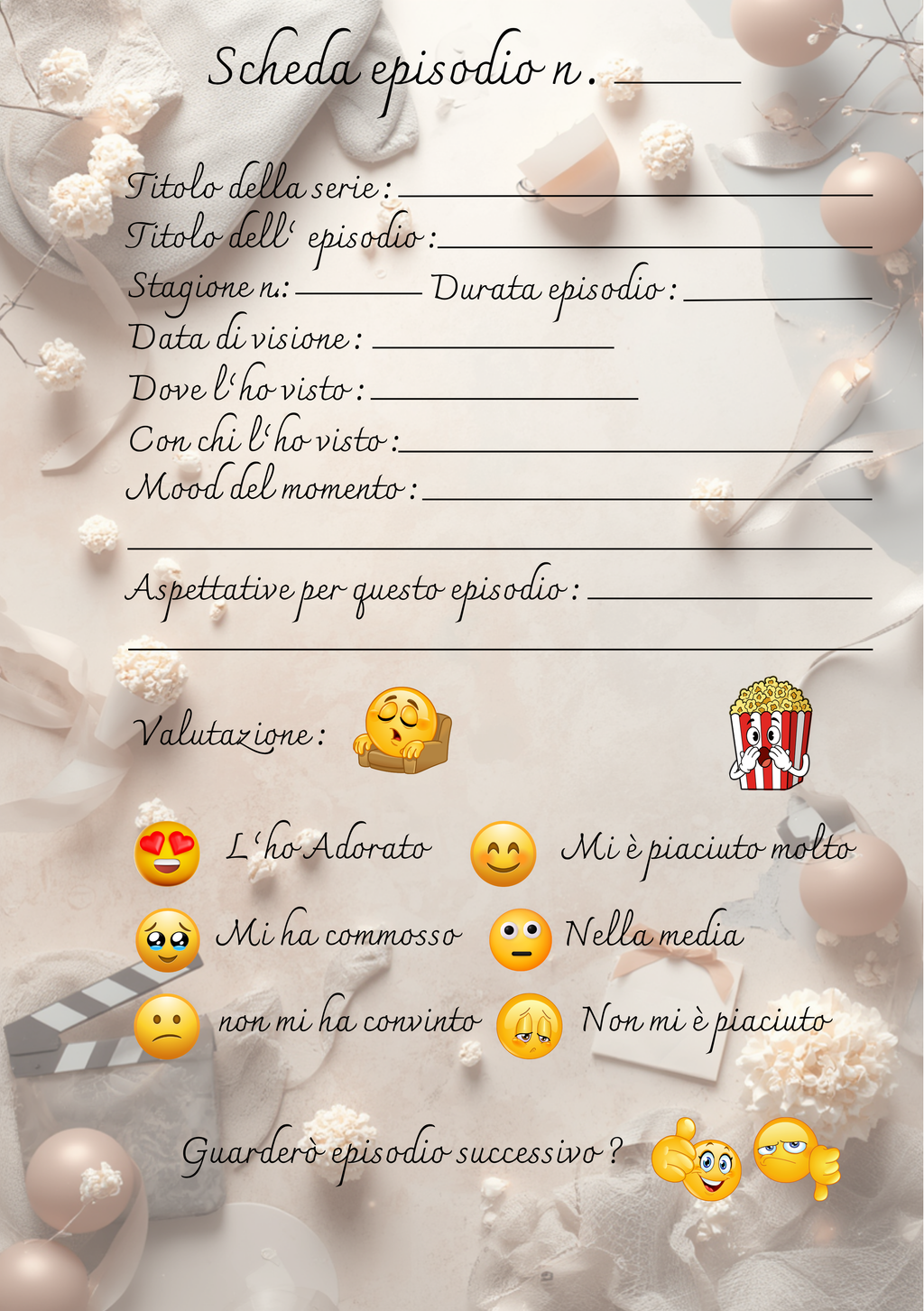 Pagine Extra Film e Serie TV Personalizzate Artigianali – Modello 1