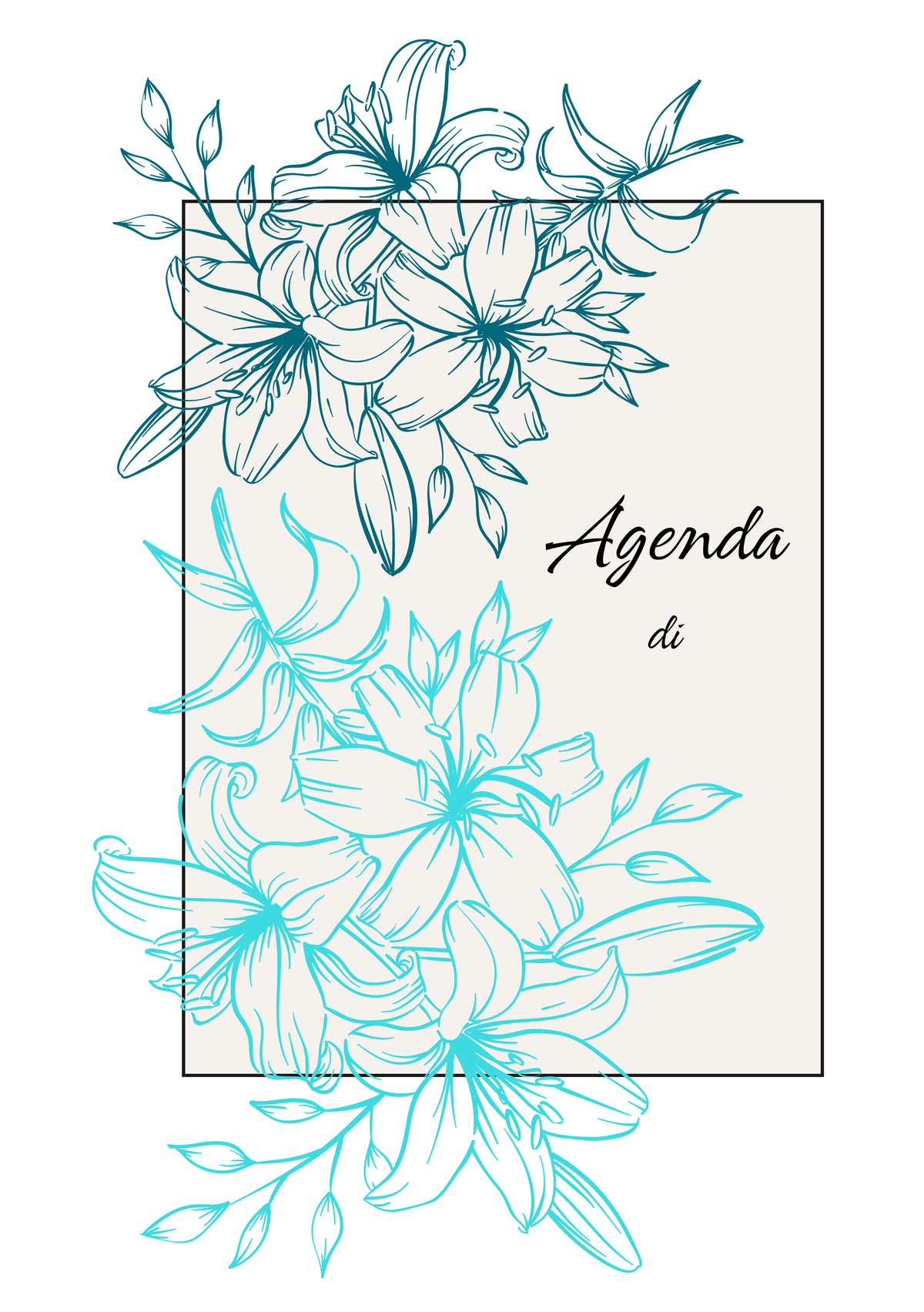 Agenda Giornaliera Personalizzata Artigianale Floreale – 1 Giorno a Foglio