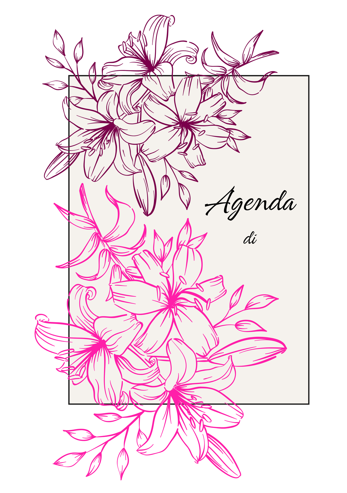 Agenda Giornaliera Personalizzata Artigianale Floreale – 1 Giorno a Foglio