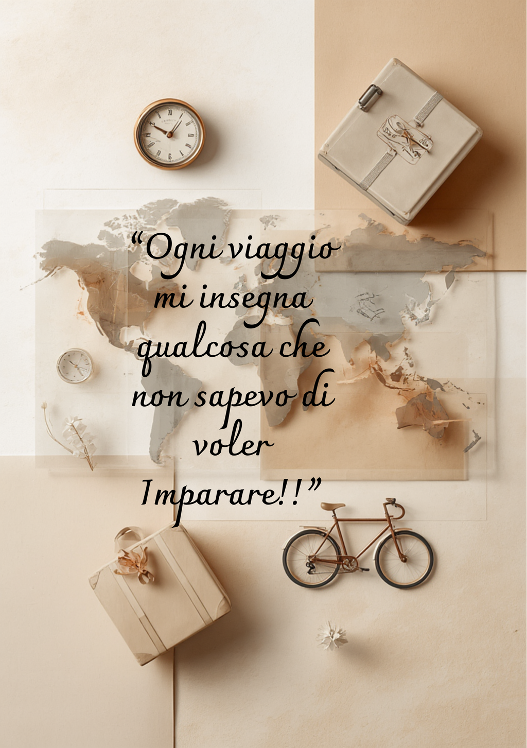 Diario di Viaggio Personalizzato Artigianale – Ogni viaggio mi insegna qualcosa