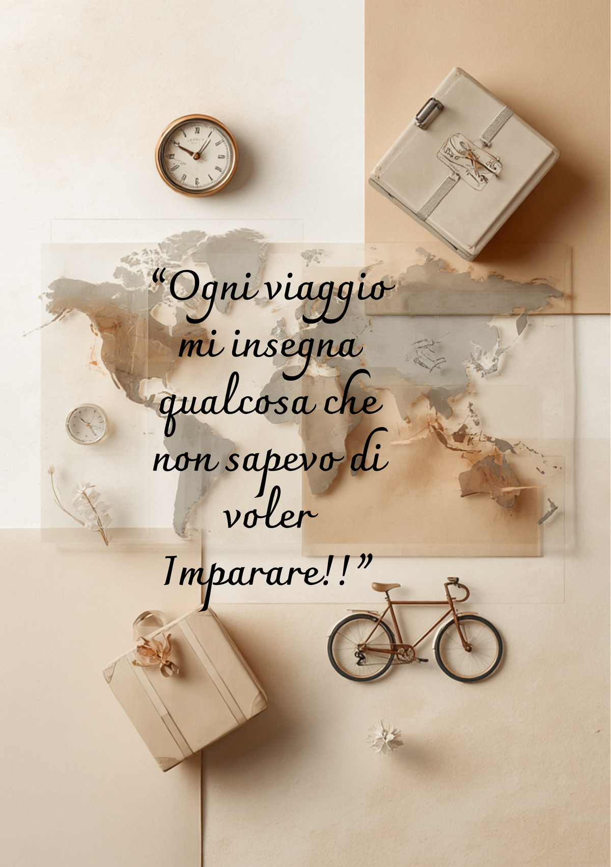 Diario di Viaggio Personalizzato Artigianale – Ogni viaggio mi insegna qualcosa