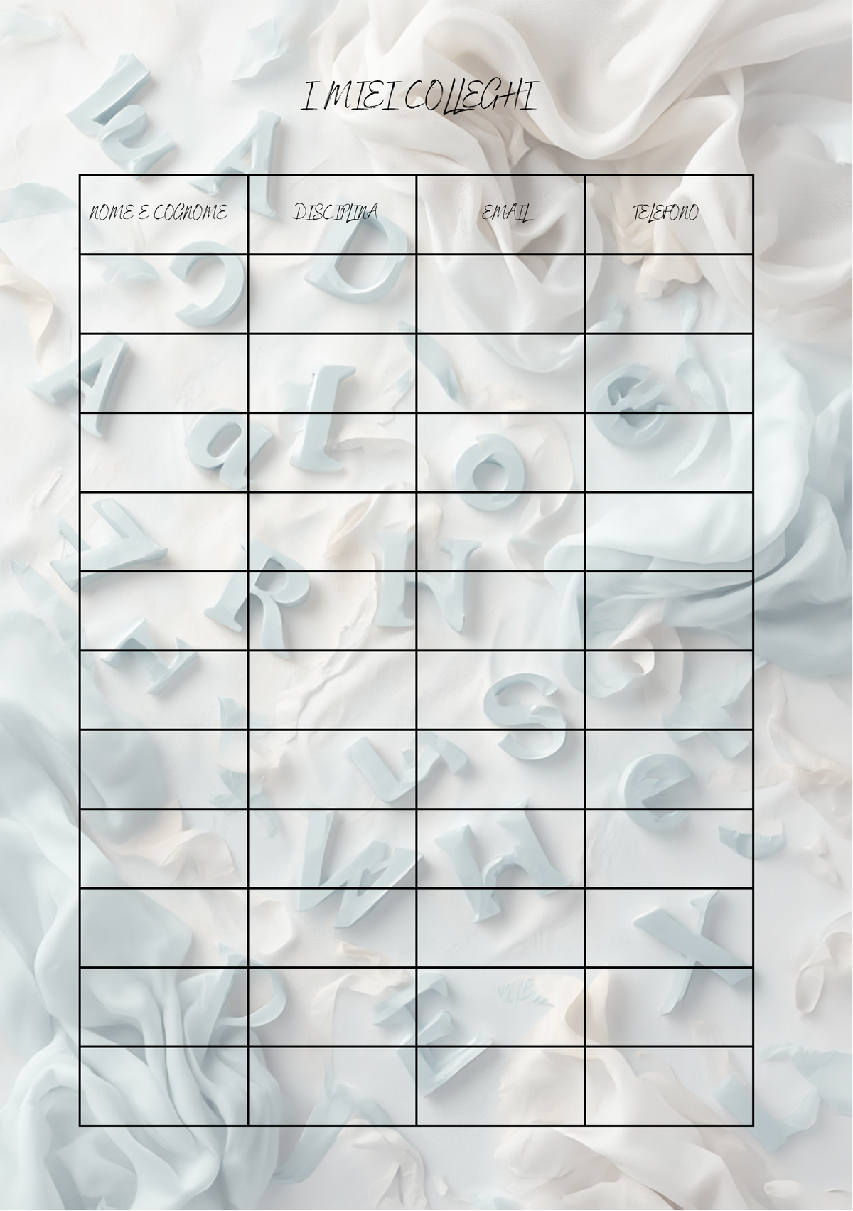 Pagina Extra Planner Insegnante Personalizzato Artigianale – Modello 1
