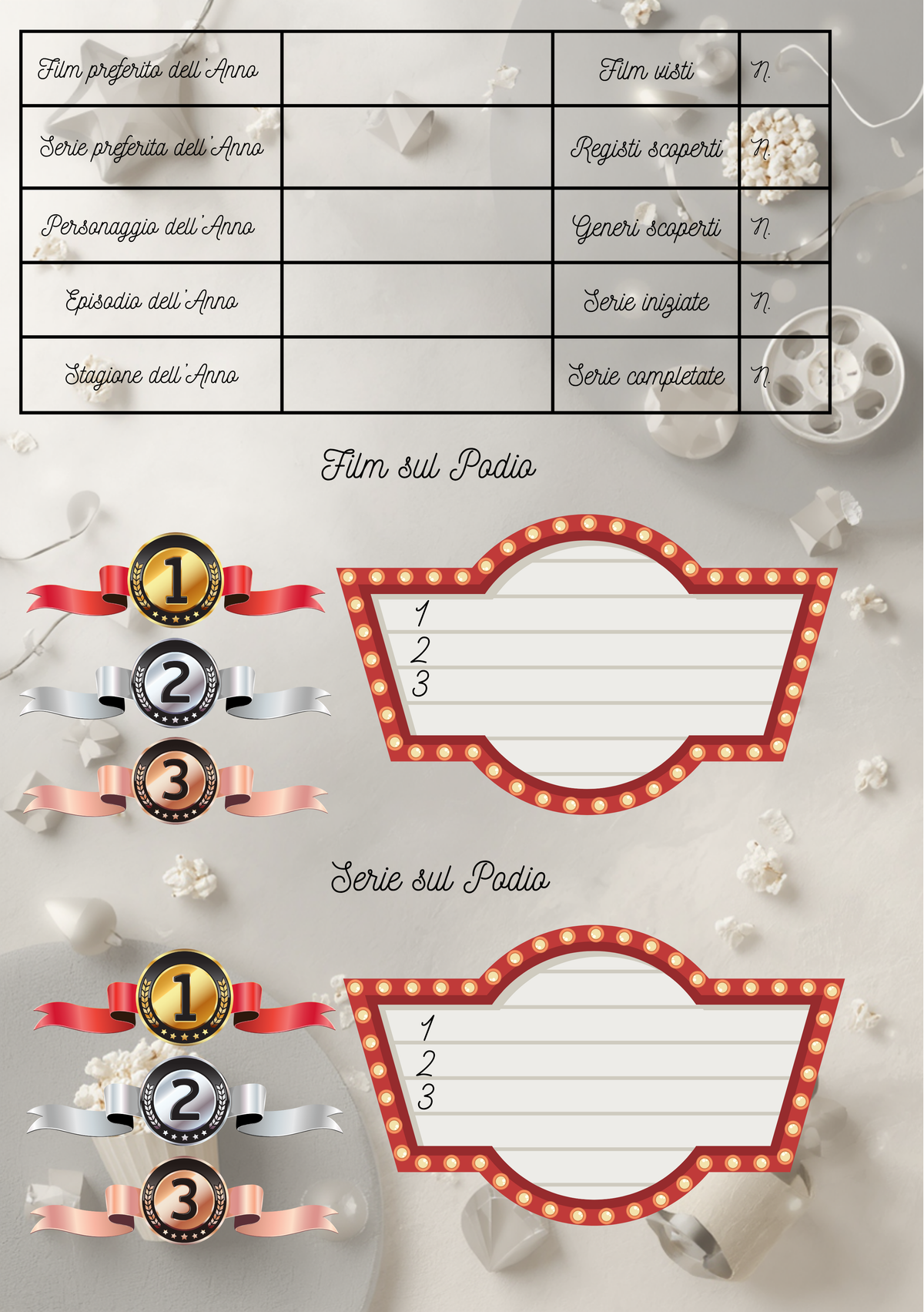 Diario Film e Serie TV Personalizzato Artigianale – Modello 2