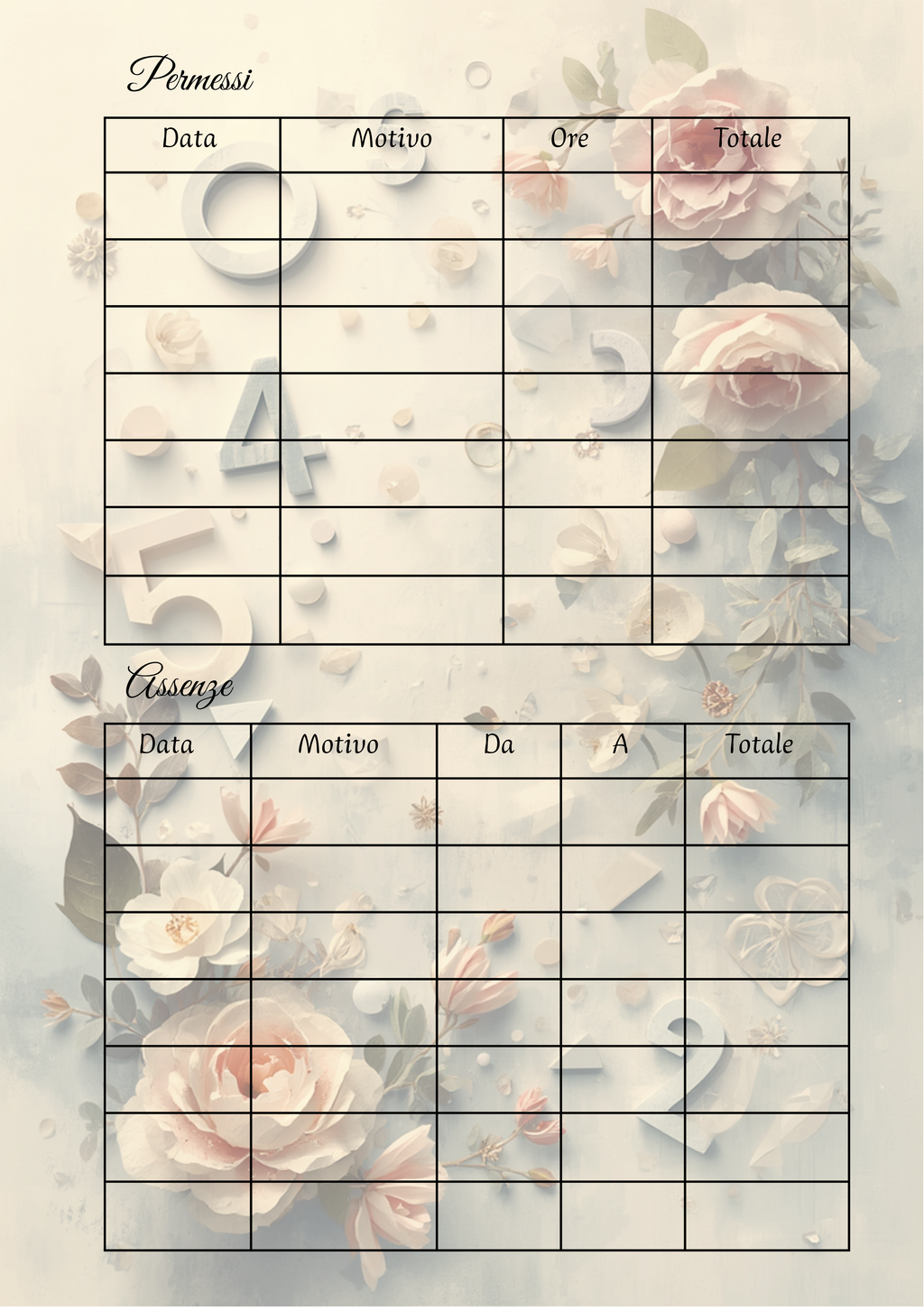 Pagina Extra Planner Insegnante Personalizzato Artigianale – Modello 2