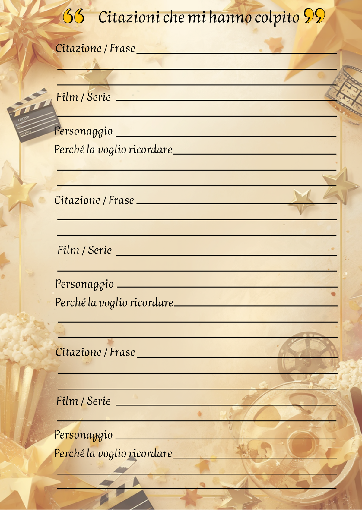 Pagine Extra Film e Serie TV Personalizzate Artigianali – Modello 3