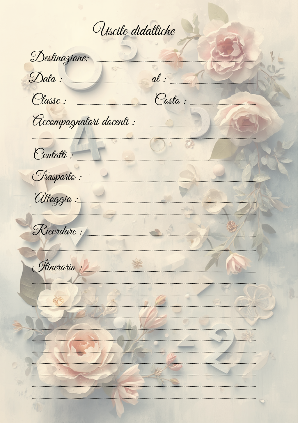 Pagina Extra Planner Insegnante Personalizzato Artigianale – Modello 2