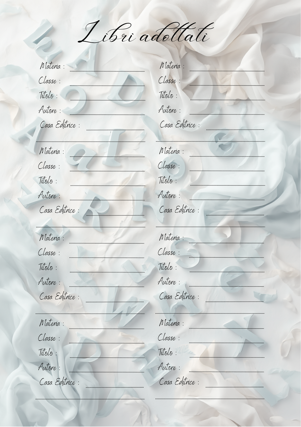 Pagina Extra Planner Insegnante Personalizzato Artigianale – Modello 1