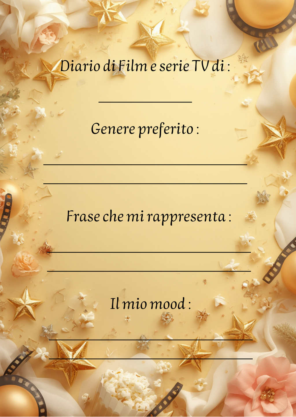 Diario Film e Serie TV Personalizzato Artigianale – Modello 3