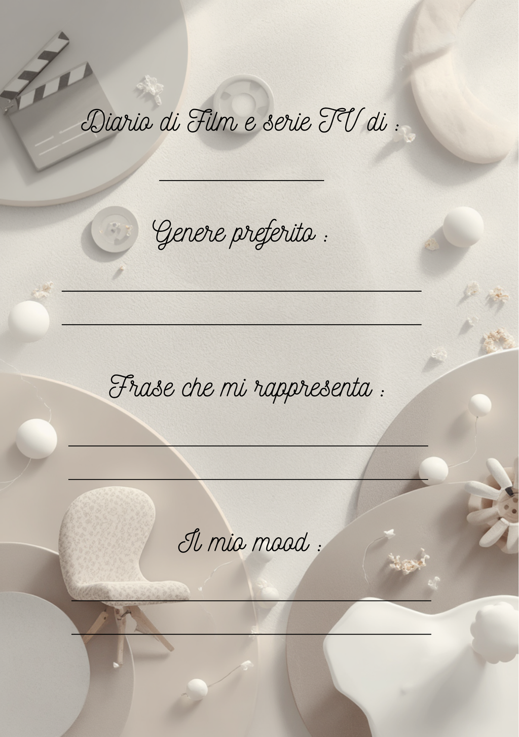 Diario Film e Serie TV Personalizzato Artigianale – Modello 2