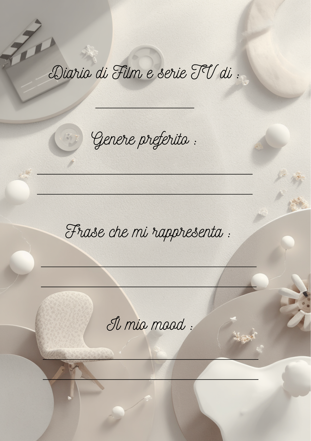 Diario Film e Serie TV Personalizzato Artigianale – Modello 2