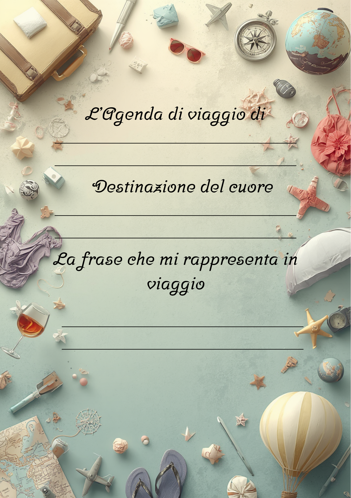 Diario di Viaggio Personalizzato Artigianale – Il mondo è più grande