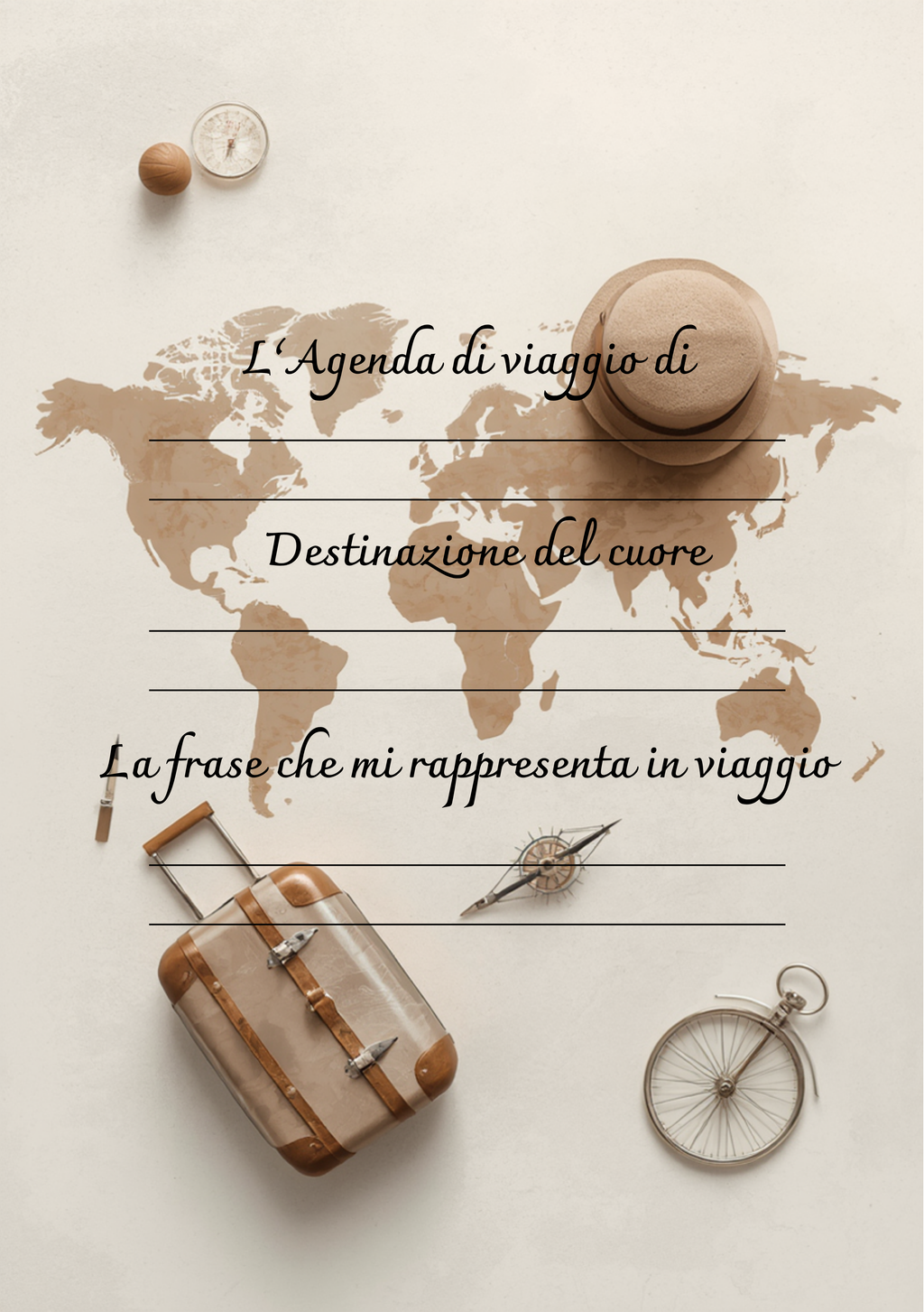 Diario di Viaggio Personalizzato Artigianale – Ogni viaggio mi insegna qualcosa