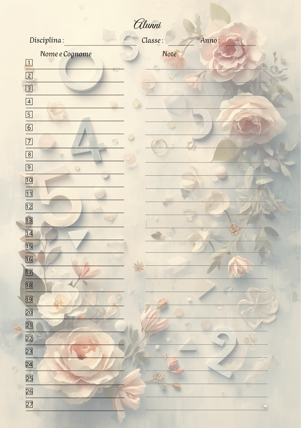 Pagina Extra Planner Insegnante Personalizzato Artigianale – Modello 2