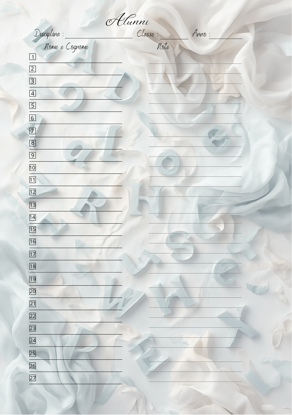 Pagina Extra Planner Insegnante Personalizzato Artigianale – Modello 1