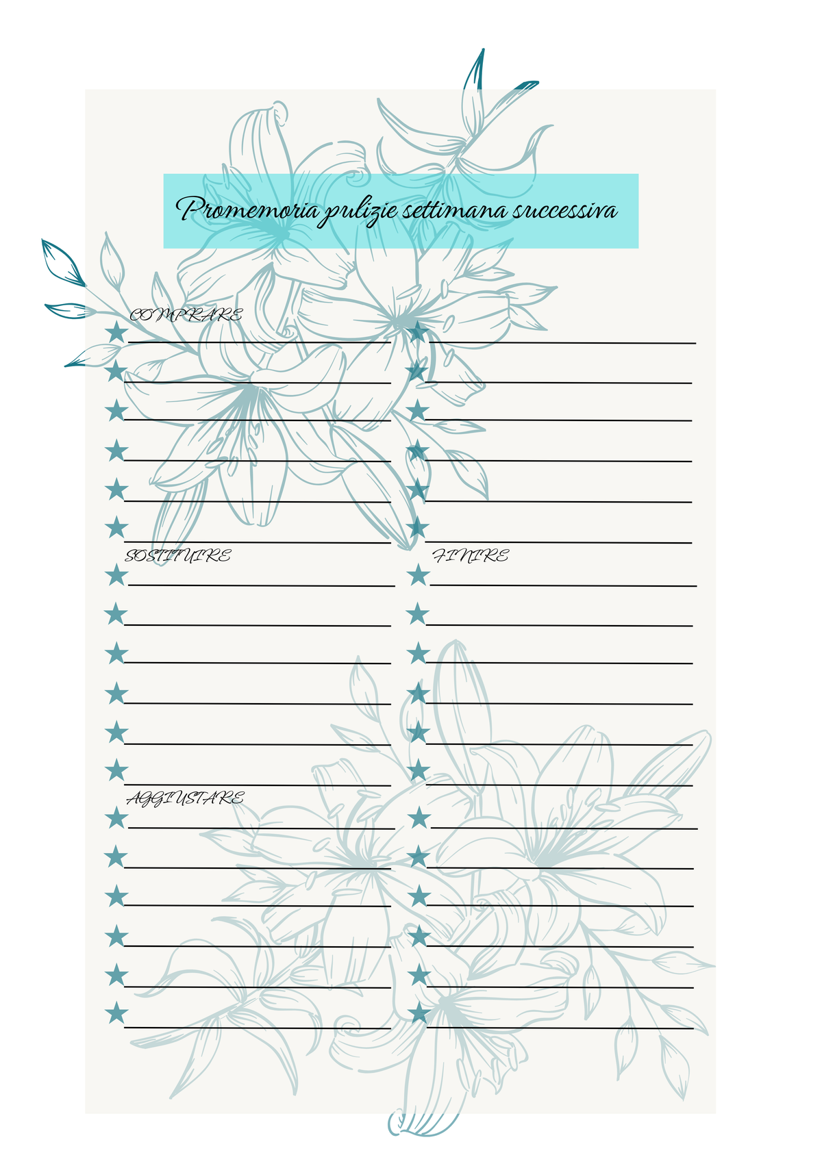 Pagina Extra Agenda Personalizzata Artigianale Floreale