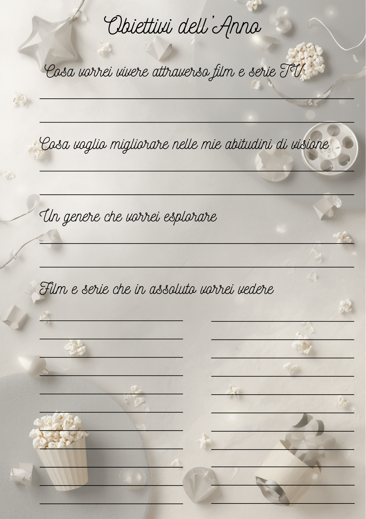 Diario Film e Serie TV Personalizzato Artigianale – Modello 2