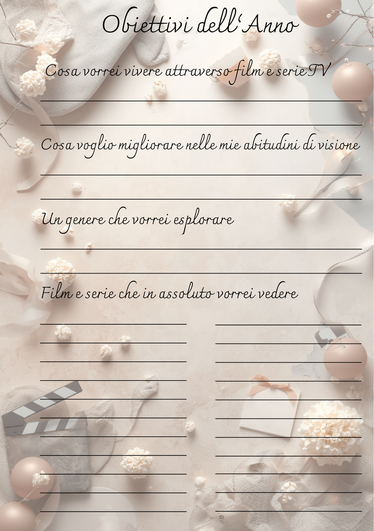 Diario Film e Serie TV Personalizzato Artigianale – Modello 1