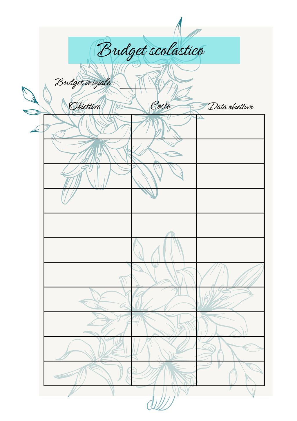 Pagina Extra Agenda Personalizzata Artigianale Floreale
