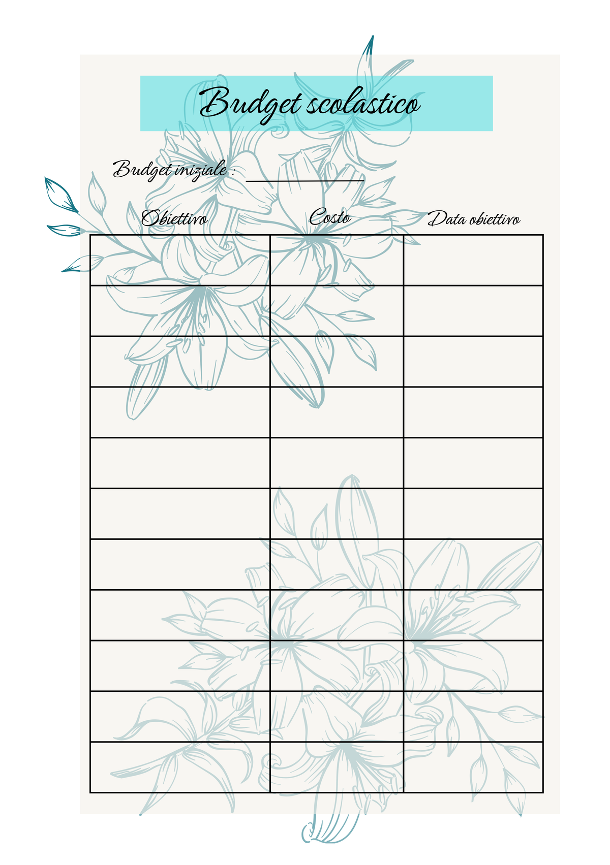 Pagina Extra Agenda Personalizzata Artigianale Floreale