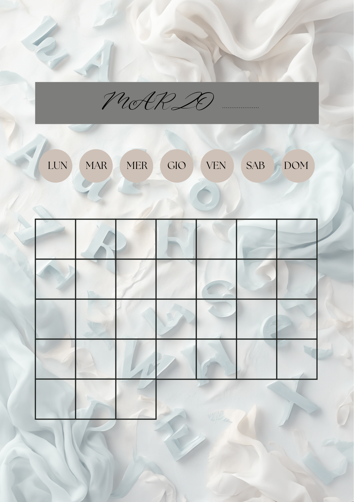 Agenda Mensile Insegnante Personalizzata Artigianale – Modello 1