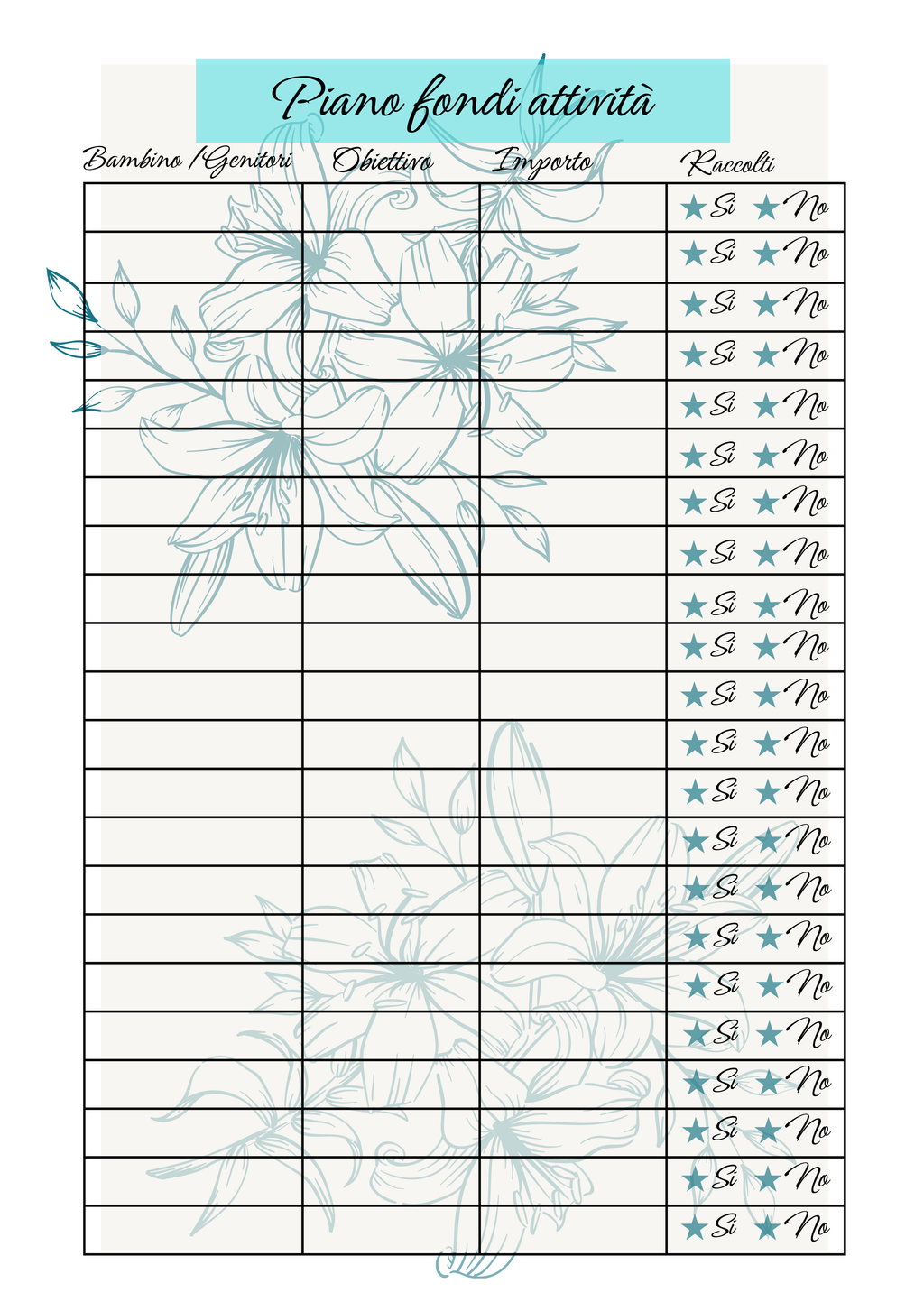 Pagina Extra Agenda Personalizzata Artigianale Floreale