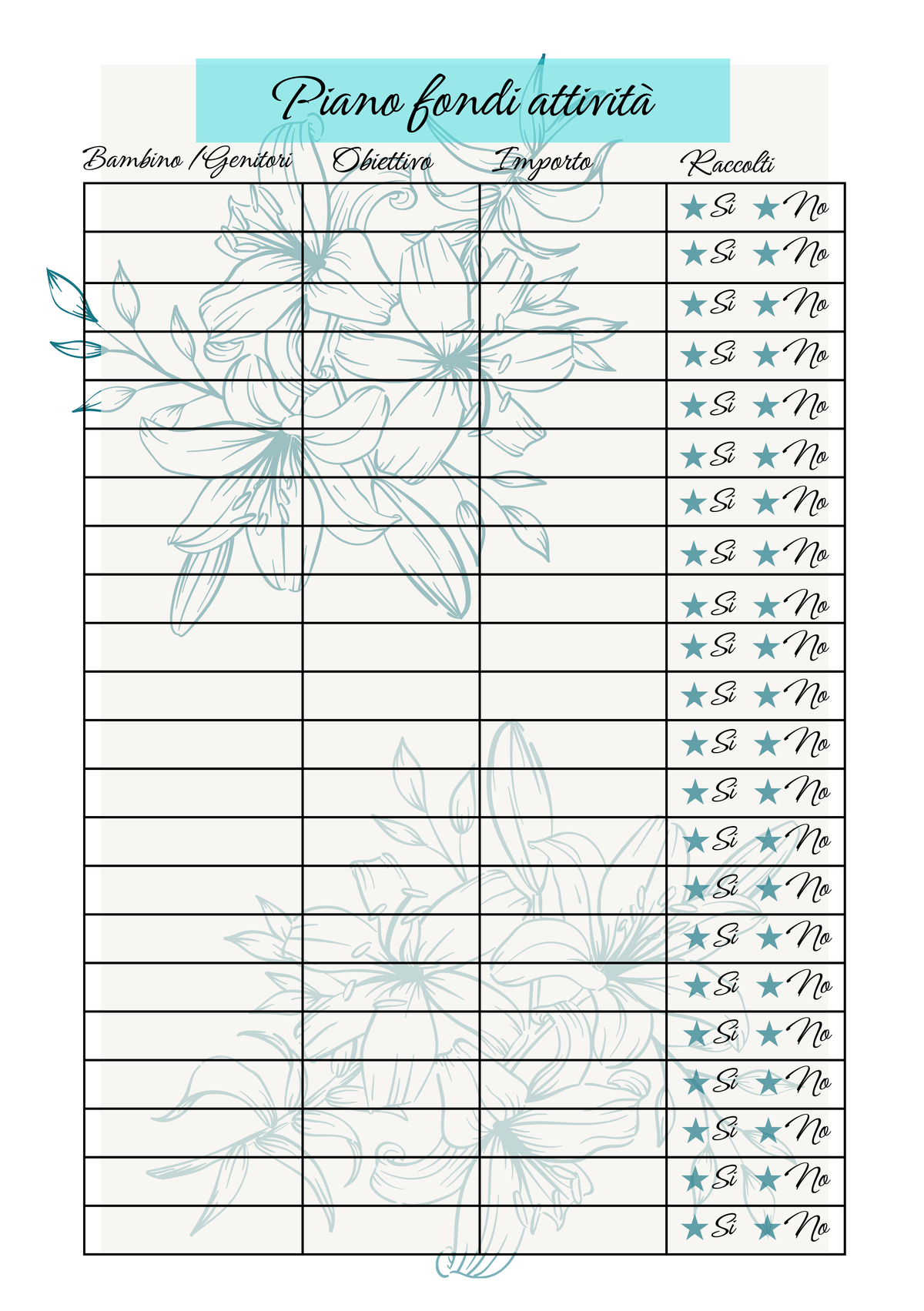 Pagina Extra Agenda Personalizzata Artigianale Floreale