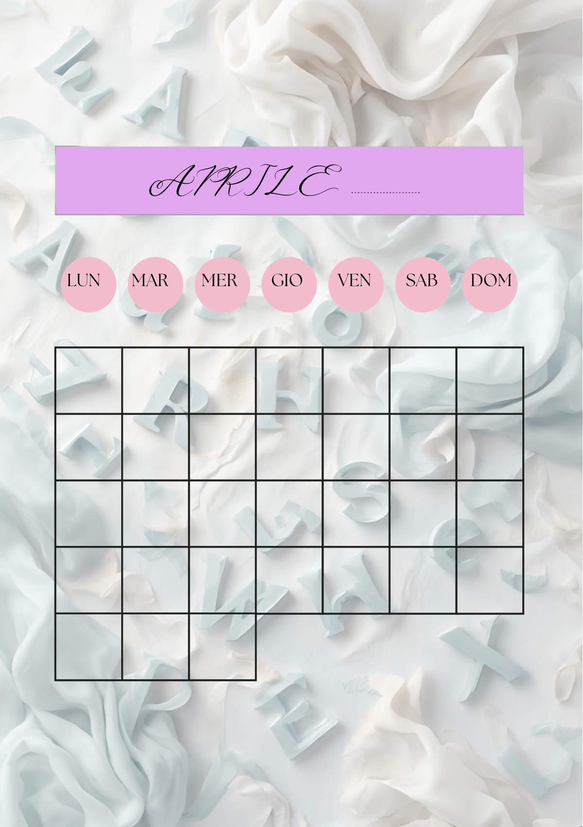 Agenda Mensile Insegnante Personalizzata Artigianale – Modello 1