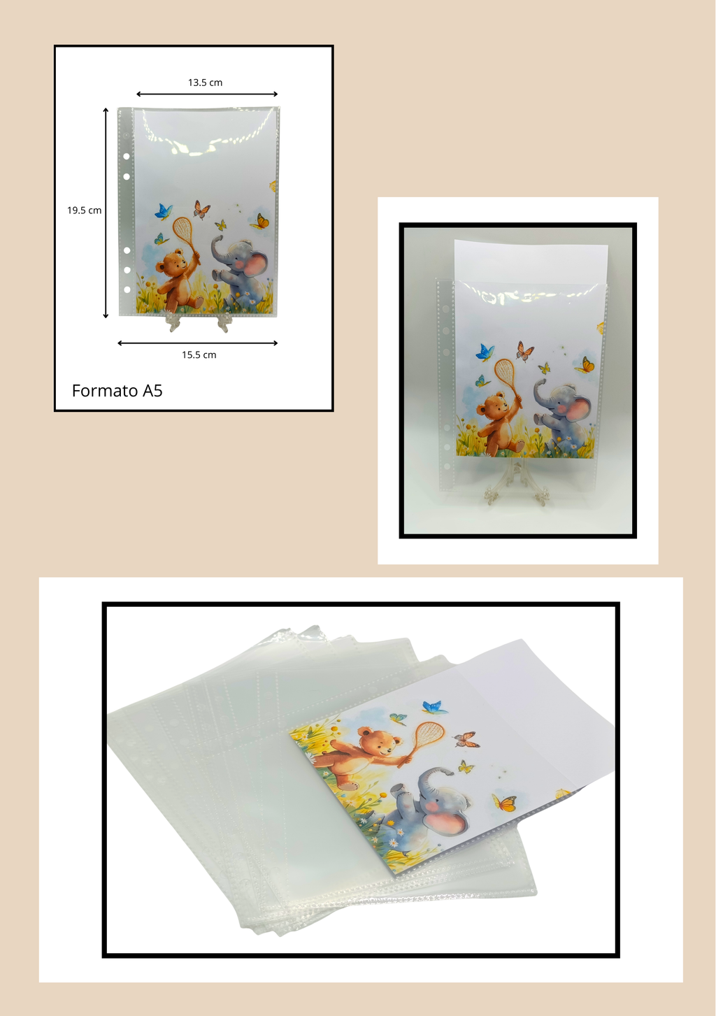 Buste Porta Foto A5 per Agenda – Tasche Trasparenti Planner Organizer