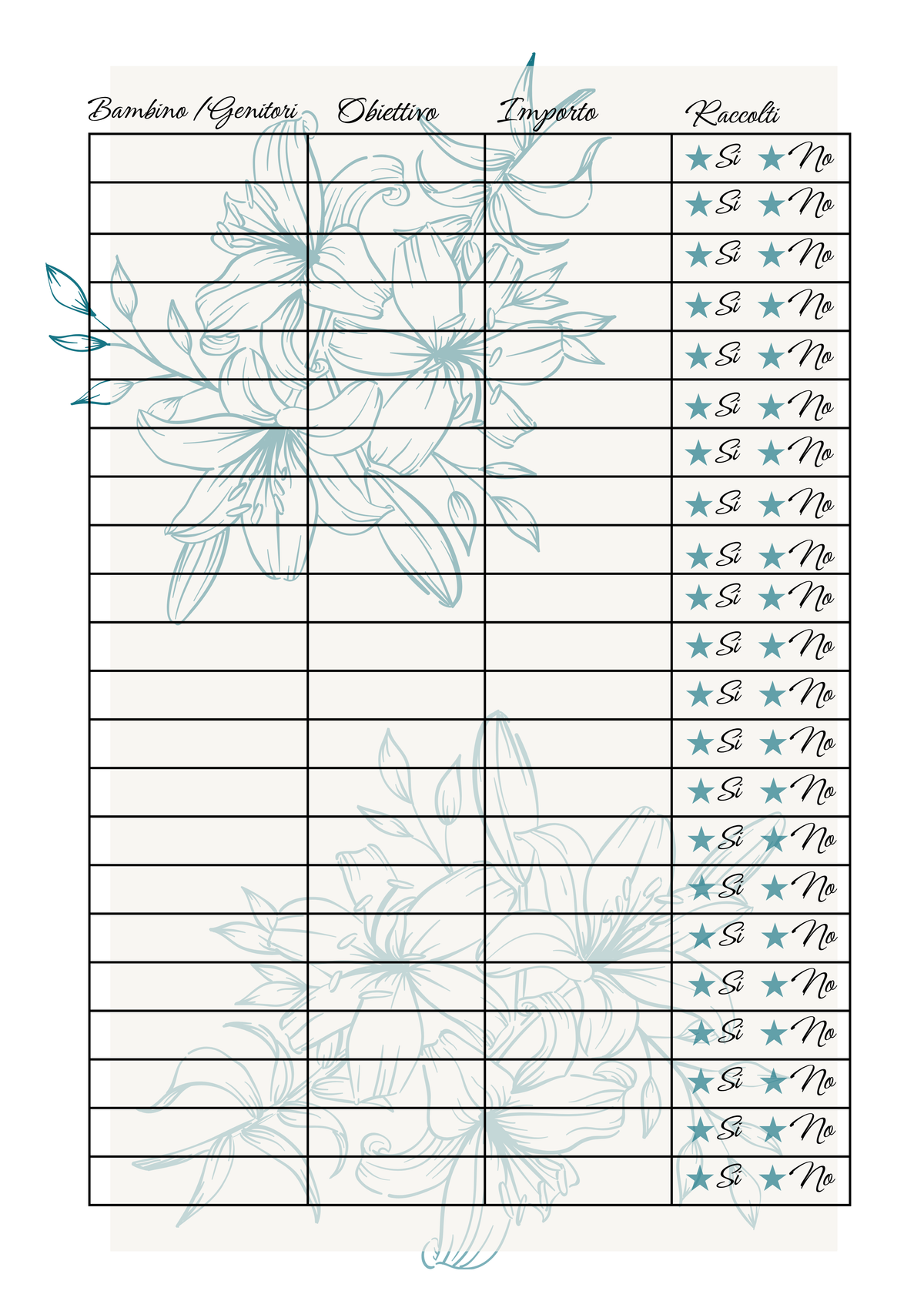 Pagina Extra Agenda Personalizzata Artigianale Floreale