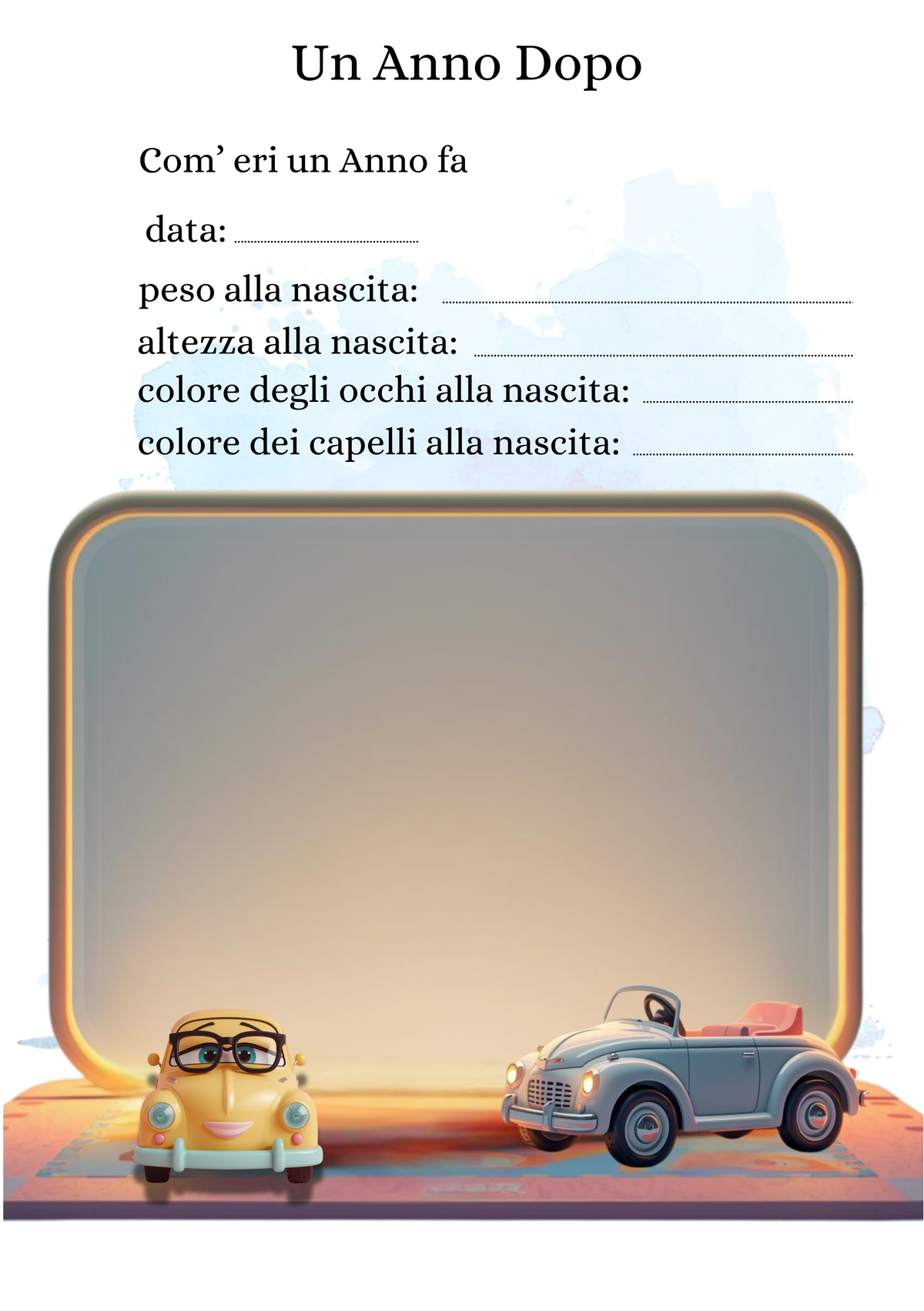 Album Nascita Personalizzato Artigianale – Primo Anno Essential – Modello 3