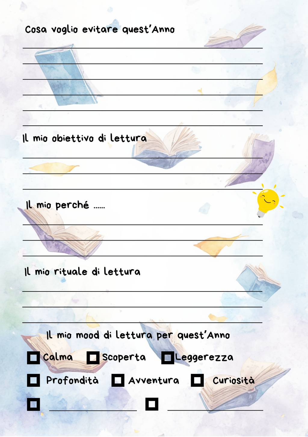 Pagine Extra Diario Lettura Personalizzato Artigianale – Modello 3
