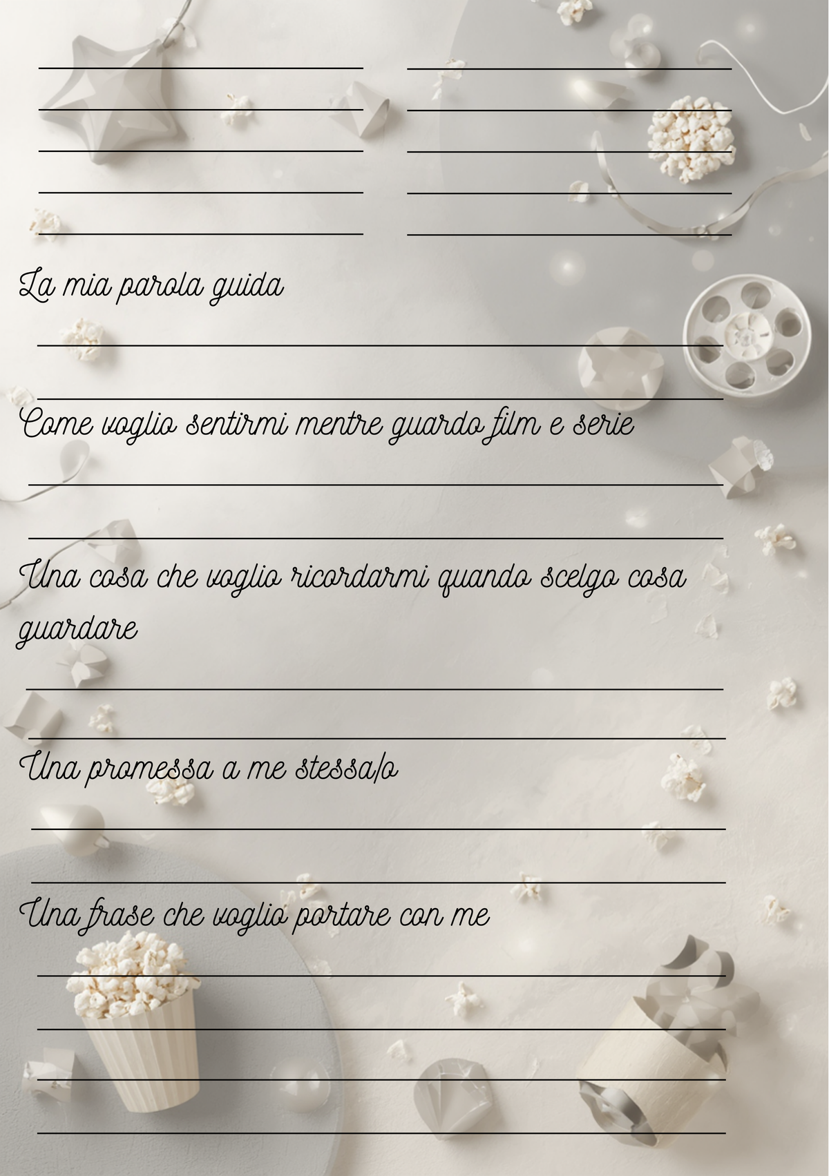 Diario Film e Serie TV Personalizzato Artigianale – Modello 2