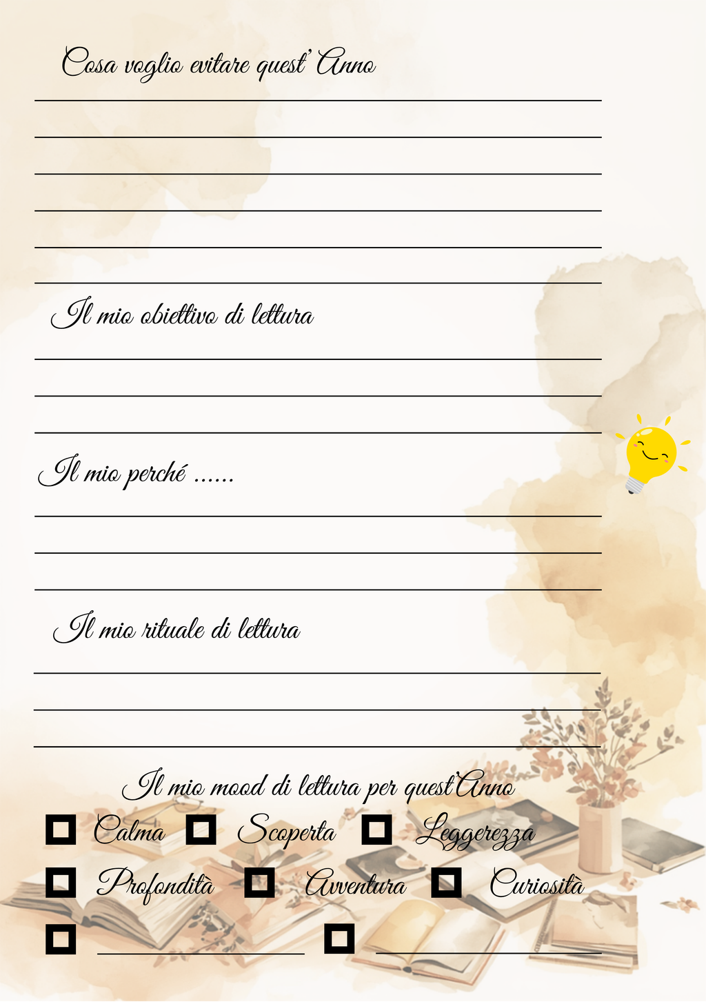 Diario di Lettura Personalizzato Artigianale – Modello 2
