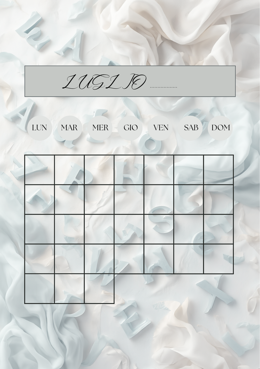 Agenda Mensile Insegnante Personalizzata Artigianale – Modello 1