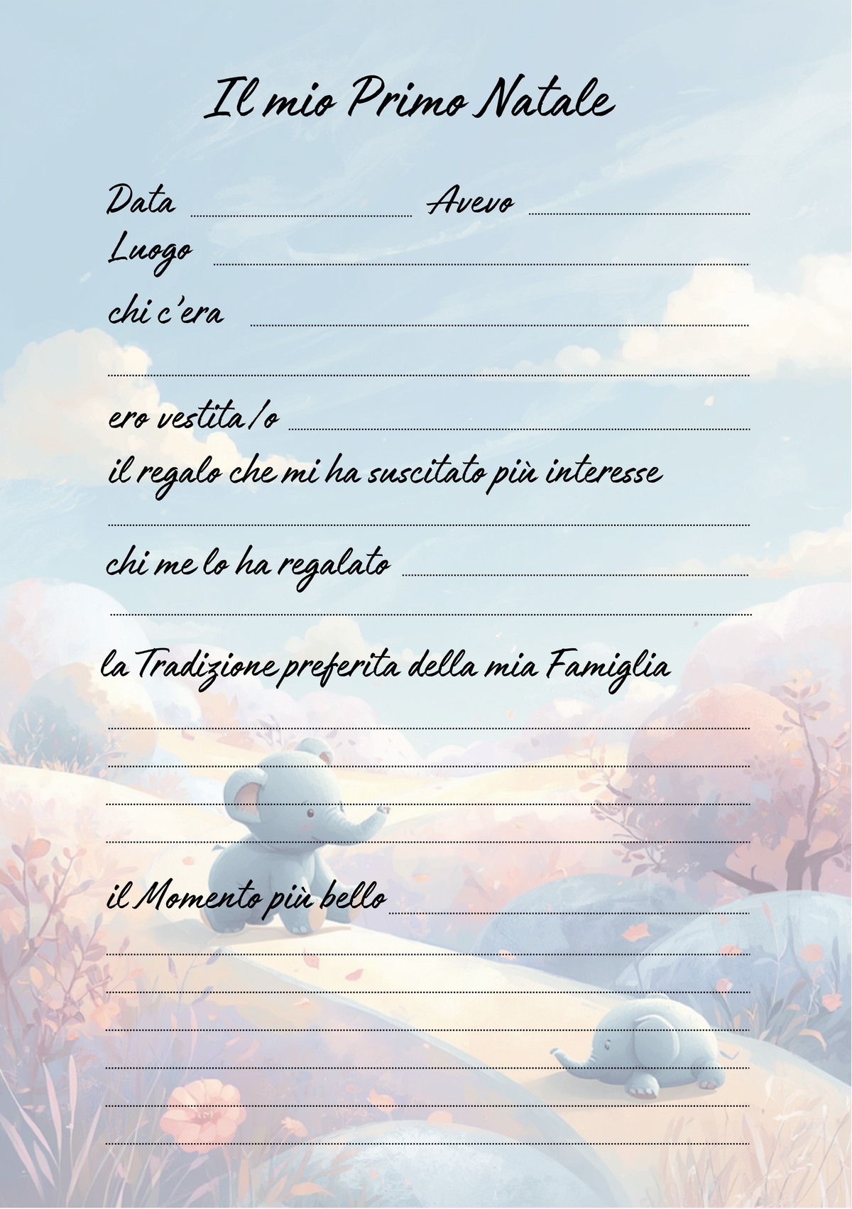 Album Nascita Personalizzato Artigianale – Primo Anno Completo – Modello 2