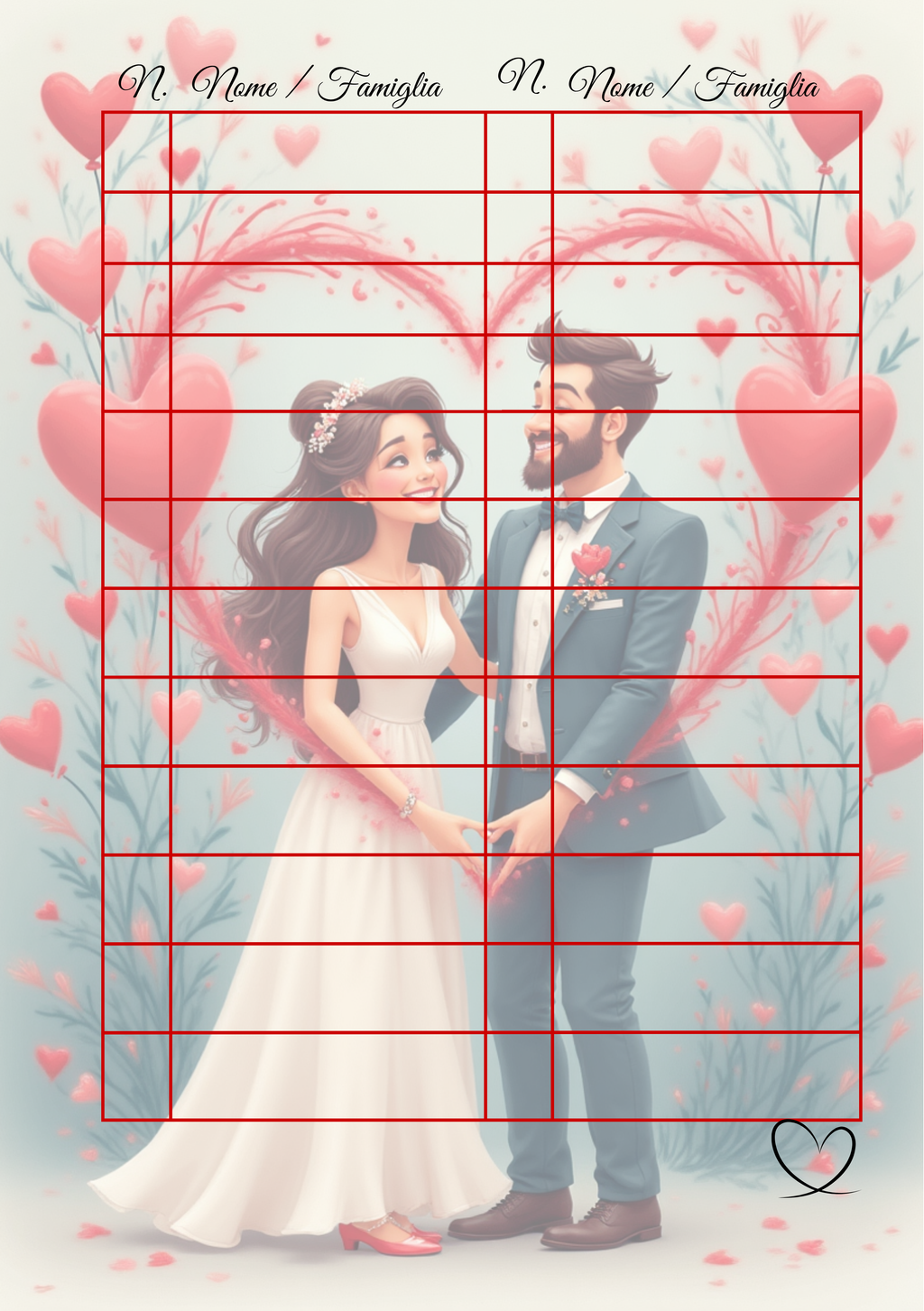 Pagina Extra Planner Matrimonio Personalizzato Artigianale – Modello 3