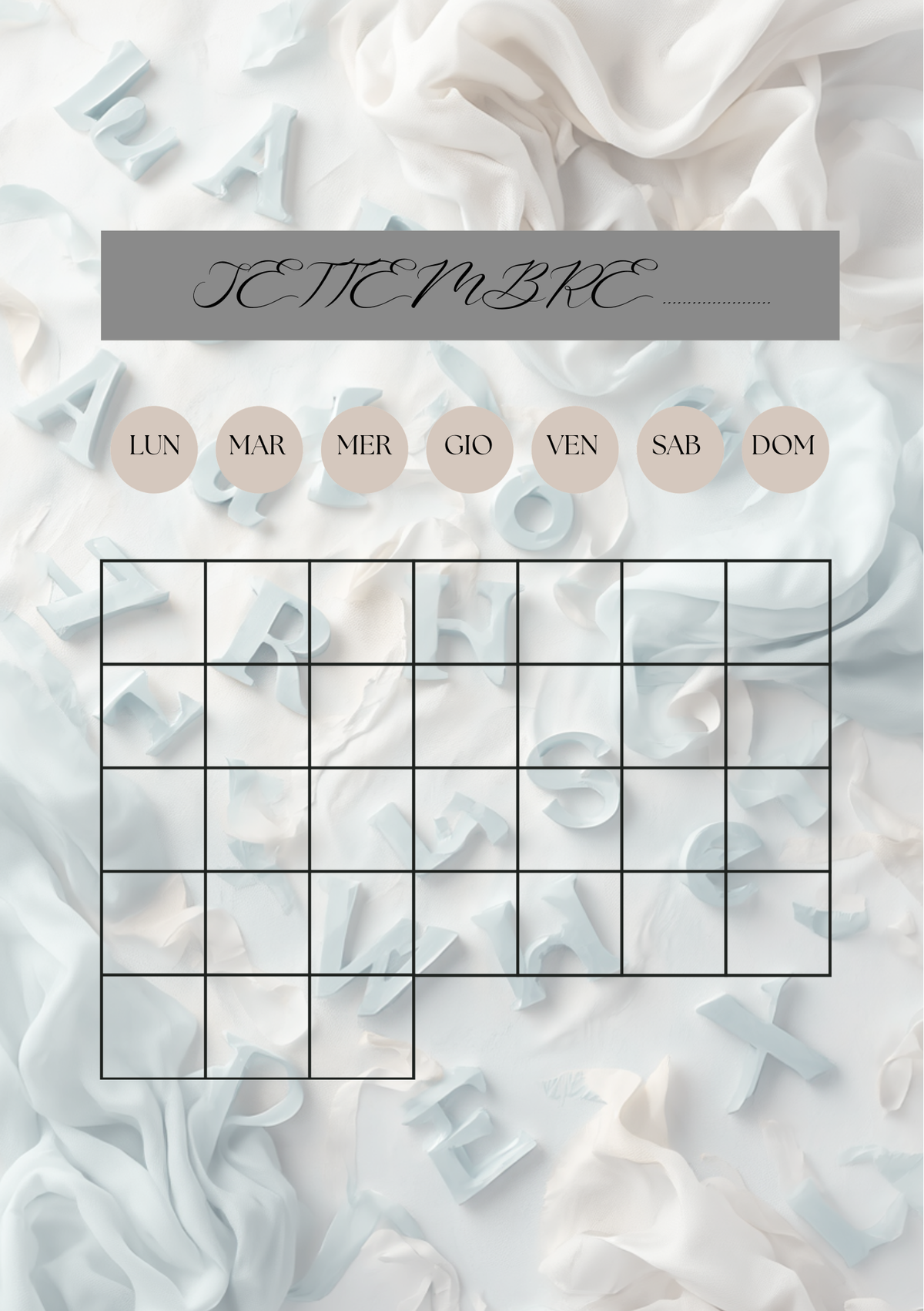 Agenda Mensile Insegnante Personalizzata Artigianale – Modello 1